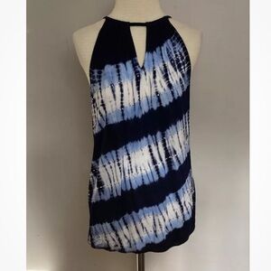 3-9 inc international concepts Halter Top Tank Tie Dye Medium Blue